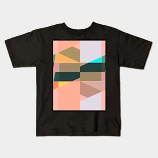 Neon - Coral Geometric Abstract Design Kids T-Shirt